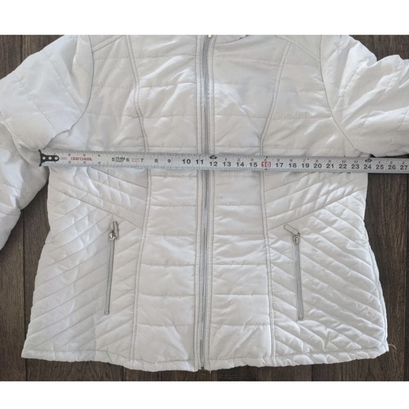 DETAILS INTL Womens White Puffer Jacket/Coat w/ Gray Sweatshirt Hood - Size XXL. - Picture 9 of 16